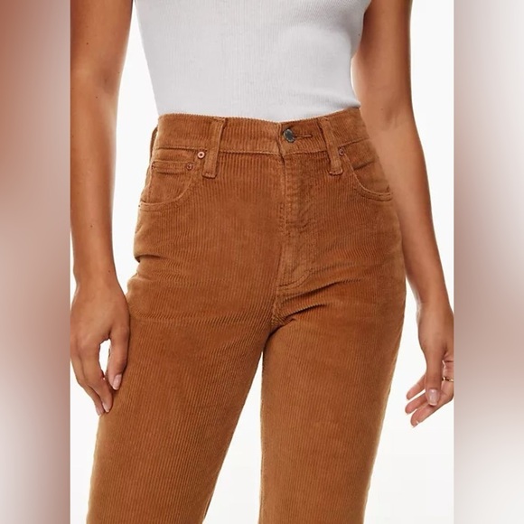 Denim Forum The Arlo Hi-Rise Straight Corduroy Pant in gold rush brown - size 30 - Picture 4 of 11